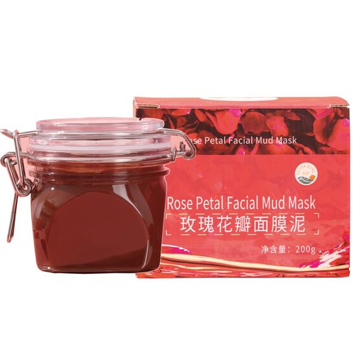 REN XIN CHANG NEVER KING Rose Petal Facial Mud Mask Organic For Face Mask Skin Care Mask for Deep Pore Cleansing, Moisturizing, and Brightening, All Skin Types 200g 7.05oz