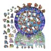 Wooden Jigsаw Puzzle for Adults - Uniquely Shaped Pieces - Made in The USA by FoxSmartBox - 340 Pieces - Santa Snow Globe