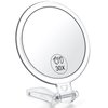 AMISCE 30x Magnifying Handheld Mirror, 2-Sided with Adjustable Stand, Portable, Acrylic Frame, 5'' Diameter, Perfect for Makeup, Shaving, Deep Cleaning