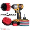 Outdoor Deck Scrub Brush - Patio Cleaning Brush Attachment - Stone Cleaning Tools - Deep Cleaning Concrete Brush - House Siding Cleaner Brush - Statue Scrub Brush - Drill Powered Scrubbing Pads Kit