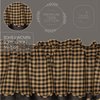 VHC Brands, Black Check, Cotton, 16x72, Scalloped Layered Valance, Black