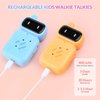 Mafiti Rechargeable Walkie Talkies for Kids 2 Pack Mini Robot Walkie Talkie Long Range 1 KMs 2 Way Radio Toddler Toys for 3-12 Year Old Boys Girls Indoor Outdoor Games(Yellow+Blue)