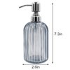 Soap Dispenser - 2 Pack 14 Oz Glass Soap Dispenser with Rust Proof Stainless Steel Pump, Refillable Liquid Bottle Dispenser, Premium Hand Jar Dispenser for Bathroom, Kitchen, Countertop (Grey)