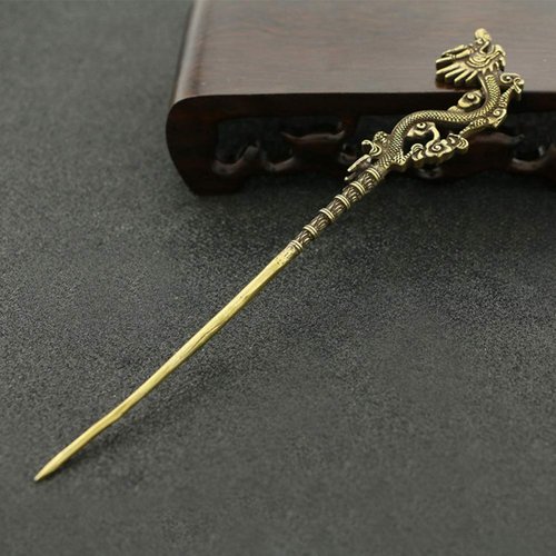 Exceart Metal Hair Stick Retro Vintage Dragon Hair Pins Copper Decorative Party Costume Hair Accessories for Ladies Women