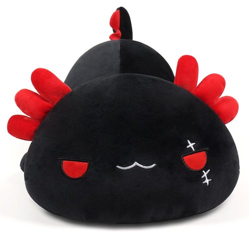 SNOWOLF Black Axolotl Plush Pillow Cute and Soft Axolotl Stuffed Animal Kawaii Plushie Toy Great Gift for Kids, 30CM/11.8Inch