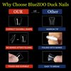 BlueZOO Duck Nail Tips, 500Pcs Clear C Curve False Nail Tips for Acrylic Nails, Gel X Half Cover Wide French Nails 10 Sizes, Y2K Nail Extension Professional Salon & Home DIY Nail Art for Women Girls