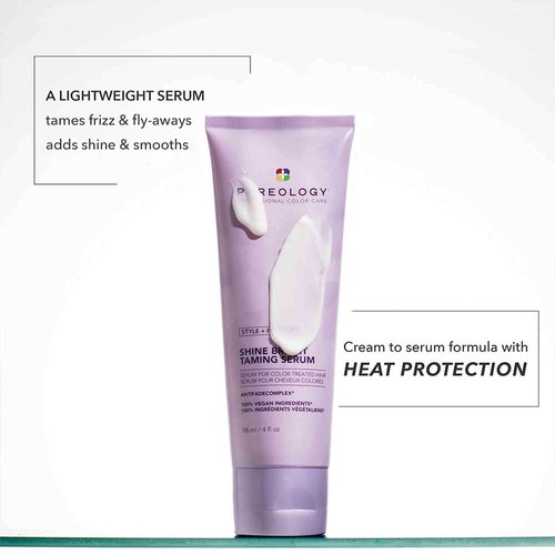 Pureology Style + Protect Shine Bright Taming Serum | For Color-Treated Hair | Shine-Enhancing, Smoothing Hair Serum | Sulfate-Free | Vegan | Updated Packaging | 4 Fl. Oz. |