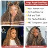 MISSJAY 32 Inch Ombre Highlight 13x4 HD Transparent Lace Front Wigs Human Hair Honey Blonde 4/27 Deep Wave Human Hair Wigs for Black Women Curly Wigs Pre Plucked with Baby Hair 180 Density