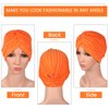 16 Pieces Stretch Turban Headwrap Polyester Cap India Turban Head Bennie Cover Twisted Pleated Head Wrap Headwear for Women Girls, 16 Colors