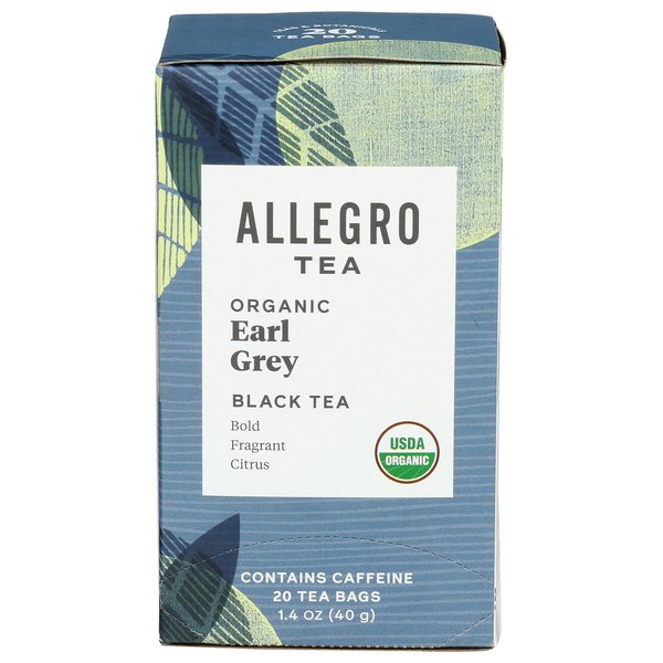 Allegro Tea, Organic Earl Grey Tea Bags, 20 ct