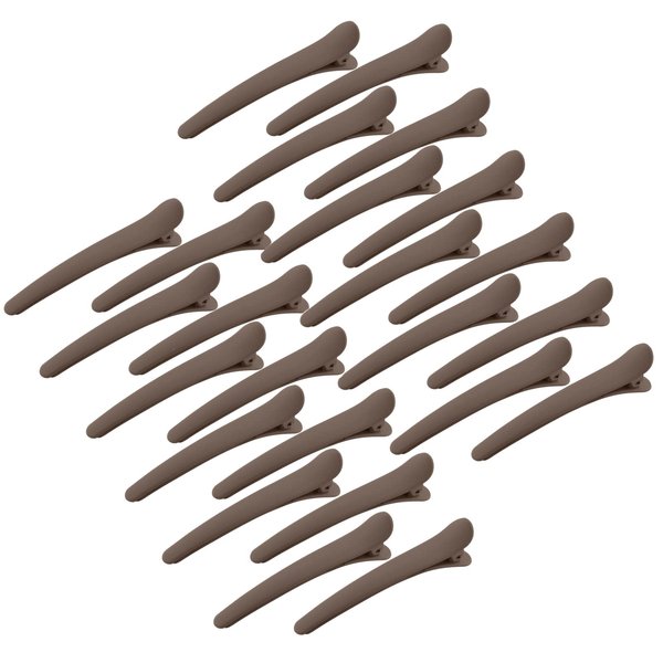 24 PCS Hair Clips for Styling Sectioning, YISSION 3.1 Inch Matte Alligator Hair Clips Hair Barrettes No Crease Duck Billed Hair Clip, Hair Styling Accessories for Women Girls Coffee