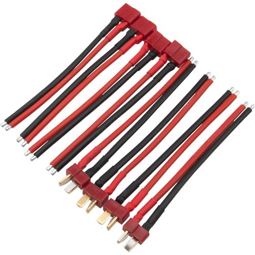 4Pairs HIRCQOO T-Plug Deans Style Connector Plug Male Female Connector with 3.93'' 14AWG Silicone Wire Adapter for RC Car Truck Boat Drone Lipo Battery ESC Charger