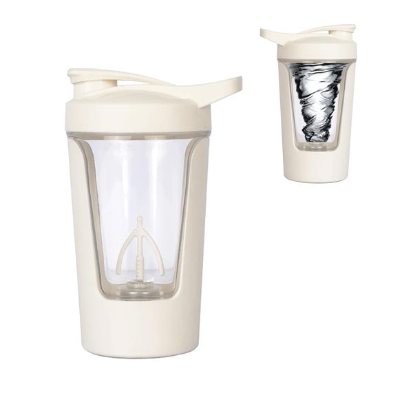 Electric Protein Shaker Bottle, Tritan - BPA Free, USB Rechargeable Protein Shake Mixer, Portable Mixer Cup Auto Mixing Mug for Protein Shakes and Coffee, 15 oz (White)
