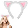 Mabor Cat Ears Headbands, Plush Cute Cat Ears Headband Washing Face Headbands, Cat Ear Headband, Cat Ears Hair Headbands, Makeup Headbands Soft Cute for Makeup, Shower, Teen Girls & Women (White)