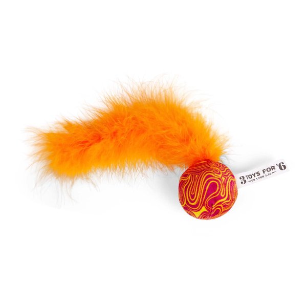 Leaps & Bounds Feather Boa Balls Assorted Colors Cat Toy X-Small