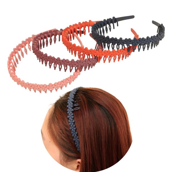WACHLL Plastic Headbands with Teeth Comb Zig Zag Sharks Tooth Headbands No Slip Hair Bands for Women Men Teen Girls,Pack of 4