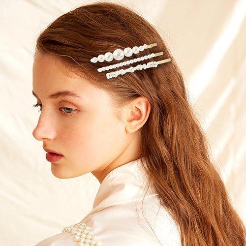 20 Pieces Elegant Hair Barrettes Bridal Golden Metal Hair Clip Artificial Pearl Hair Pins and Bridal Bobby Pins with Pearls Gold Clips for Women Decorative for Wedding Hair Accessories Birthday Gift