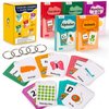 130 Flash Cards for Toddlers, ABC Alphabet, Numbers, Colors & Shapes, First Words, Animals Preschool Flashcards with Rings for Kindergarten Homeschool Supplies Educational Learning Toy Kids