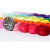 LE PAON 48 Crochet Thread Set Balls 100% Long-Staple Cotton Rainbow Colors of Size 8 Threadand Free 30 Golden Needles 48 Balls for Crochet Hardanger Cross Stitch Needlepoint Hand Embroidery