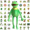 Kermit Frog Puppet with Puppets Control Rod & 50 Pcs Kermit The Frog Puppet Stickers, Hand Kermit Puppet Soft Stuffed Plush Toy for Boys & Girls - 24 Inches
