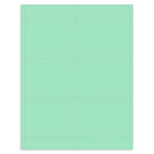Name Badge Productions - 4 Inch x 3 Inch Color Name Badge Inserts - Micro-Perforated Paper - Easy to Customize - 500 Pack (Green)