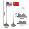 BMC WW2 D-Day Allies Axis Plastic Army Men Flags 10pc Military Playset Accessory
