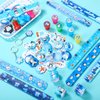 Blosssound 134 Pcs Winter Gift Bags Stuffers Winter Snowflake Theme Slap Bracelets Mochi Balls Stampers Badges Keychains Stickers Bags for Holiday Goodie Bags Items Classroom Rewards