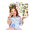 Mardi Gras Temporary Tattoos Fat Tuesday 101 PCS Sticker for Kids Masquerade Celebration, New Orleans, Birthday Decorations, Festival, Carnival Themed Party Favors Supplies Cute Kids Gifts Ideal