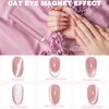 Cat Eye Magnet for Nails, Nail Magnet Cat Eye Gel Nail Polish Magnet Nail Magnets for Nail Art, Double-Ended Strong Magnetic Nails Polish Wand Nail Art Magnet for Nail Art Lovers DIY Manicure (Pink)