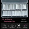500Pcs No C Curve XXL Square Nail Tips-SWETIDY Clear Acrylic Fake Nails Tapered Square Shape Nail Tips Flattened Half Cover False French Nails for Nail Tech Salons and DIY Nail Art