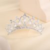 YERTTER SilverTiara Crown with Hair Comb Pearl Headpieces PrincessTiara Mini Crystal Rhinestones Hair Accessories Decorative Hair Pieces for Women Girls (Style 2)