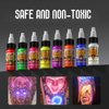 Fluorescent Tattoo Ink Set - Tattoo Inks Pigment Kit, 8 Color 1/2oz 15ml/Bottle Professional Tattoo Fluorescent Ink & Tattoo Equipment for Halloween Supplies