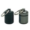 2 Packs Alumium Pill Container Keychain Pocket Coin Stashes Metal Medication Pill Holder Travel Pill Box (Gray and Black)