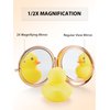 Getinbulk Compact Mirror for Purse, Double-Sided 1X/2X Magnifying Metal Pocket Makeup Mirrors(Round, Rose Gold)