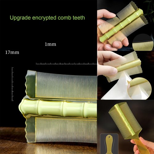 2 Pcs Dandruff Combs, Lice Combs, Flea Combs, Hair Comb Double Sided Fine Tooth Combs,Combs for Kids, Adults or Pet's 012#01