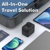 TRAVEL DEPOT 7 in 1 Travel Adapter Worldwide w/GaN 45W, 2 USB-A (15W), 3 USB-C (45W), 2 AC Outlets, Safety Certified International Plug Adapter for Universal Laptop, Phone, Camera for US, EU, UK, AU