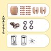 EJOYFL Brain Teaser Puzzle Unlock Interlock Puzzle IQ Test Toy 3D Wooden and Metal Brain Teaser Toy Puzzles for Kids Teen and Adults