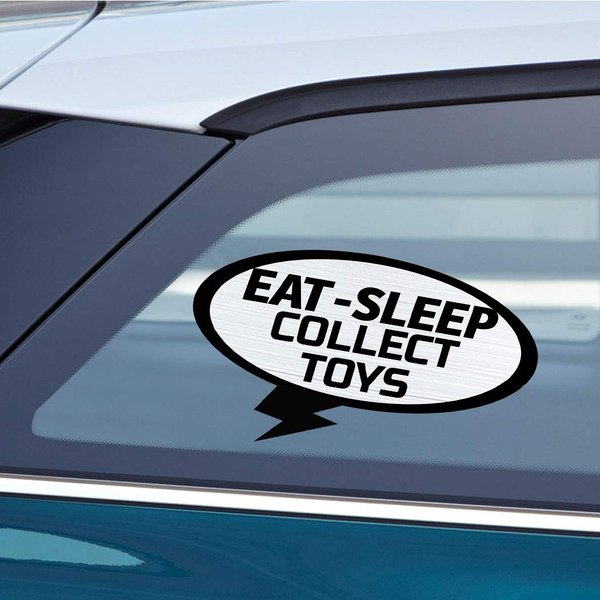 Makoroni EAT Sleep Collect Toys, CAR Magnet-Magnetic Bumper Sticker 3.5x6 or 5x9 inc., DesK54