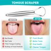 EZ COZY 2 Pack Tongue Scraper, Reduce Bad Breath, Stainless Steel Tongue Scraper for Adults, Metal Tongue Cleaner for Oral Care and Fresher Breath, Easy to Use Tongue Scraper with Case