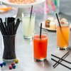 Comfy Package, [250 Count] Black Disposable Plastic Drinking Straws - 7.75" High
