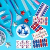 XEAOHESY 84 Pieces 6 Sheets 4th of July Nail Polish Strips Patriotic Nail Wraps Independence Day Nail Strips Self-Adhesive Nail Polish Stickers for Memorial Day(Style-2)