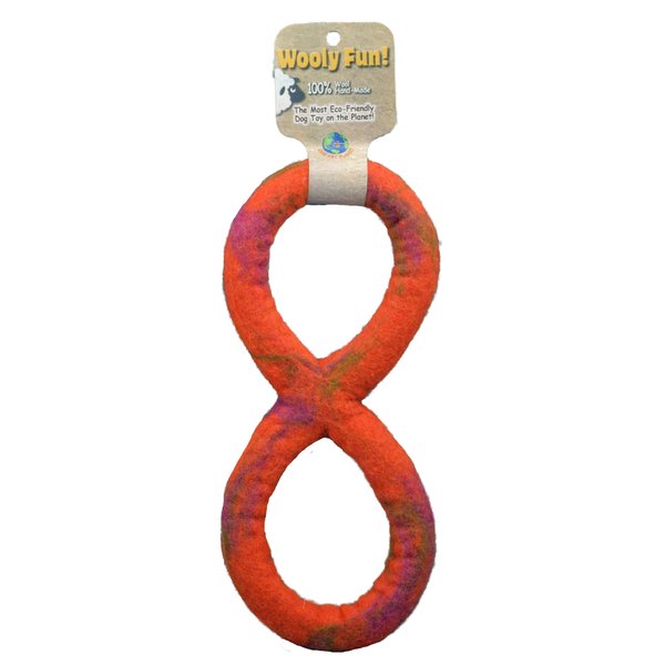 One Pet Planet Wool Dog Toy, 8-Inch, Orange