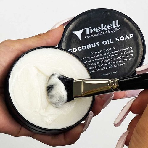 Trekell Coconut Oil Paint Brush Cleaner - Watercolor & Acrylic Brush Cleaner - Watercolor & Acrylic Paint Brush Cleaner, Paintbrush Cleaner - Watercolor & Acrylic Cleaner, Artist Brush Soap [4 oz]