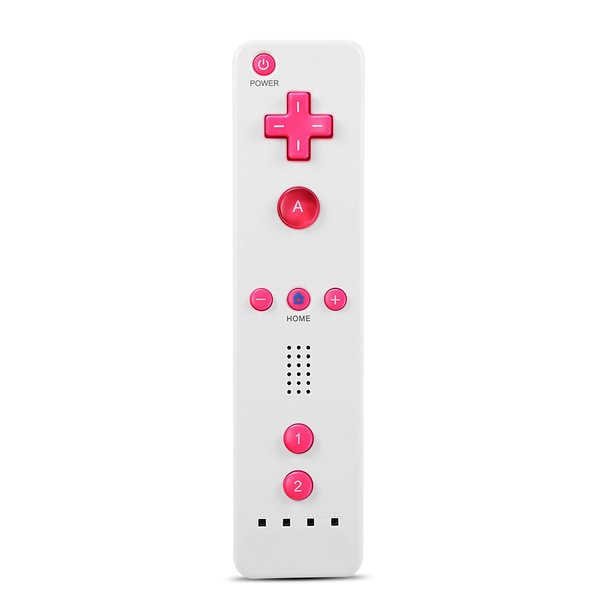 MOLICUI Wii Remote Controller, Replacement Remote Game Controller(No Motion Plus) with Silicone Case and Wrist Strap for Nintendo Wii and Wii U,Pink White