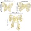 6 Pcs Gold Pearl Hair Claw Clips Butterfly Bowknot Hair Claws Small Rhinestone Fancy Hair Clips Metal Sparkling Hair Clamps Hair Styling Accessories for Women Girls