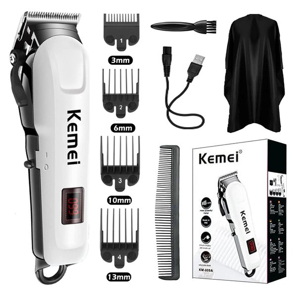 KEMEI Hair Clipper for Men Professional Cordless Electric Rechargeable Hair/Beard Trimmers for Men, Self Hair Cutting Haircut Kit, Adjustable Barber Clippers with LCD Diaplay