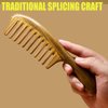Moreinday Hair Comb Wooden Comb Anti-static Wood Comb Green Sandalwood Comb Wide Tooth Comb for Women Men