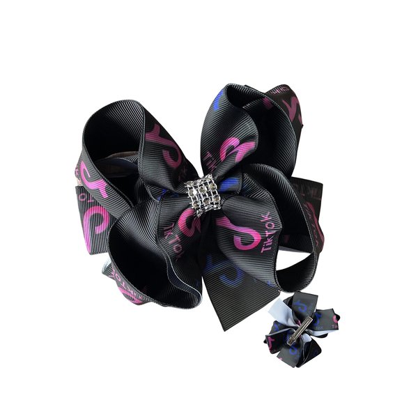 Inspired Black Stacked Hair Bow by Inspired Bows