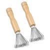 2pcs Hair Brush Cleaner Comb Cleaner Hair Brush Cleaner Tool For Home And Salon Use Hairbrush Cleaner Tool With Metal Wire Rake Wooden Handle