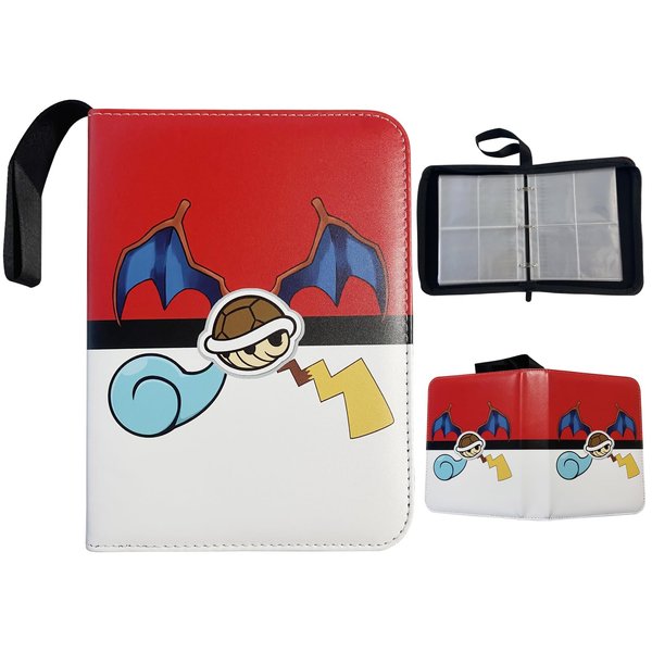 Card Binder 4-Pockets 400 Pockets Card Holder with 50 Carrying Case Compatible with Football Card TCG Game Sports Cards (white)
